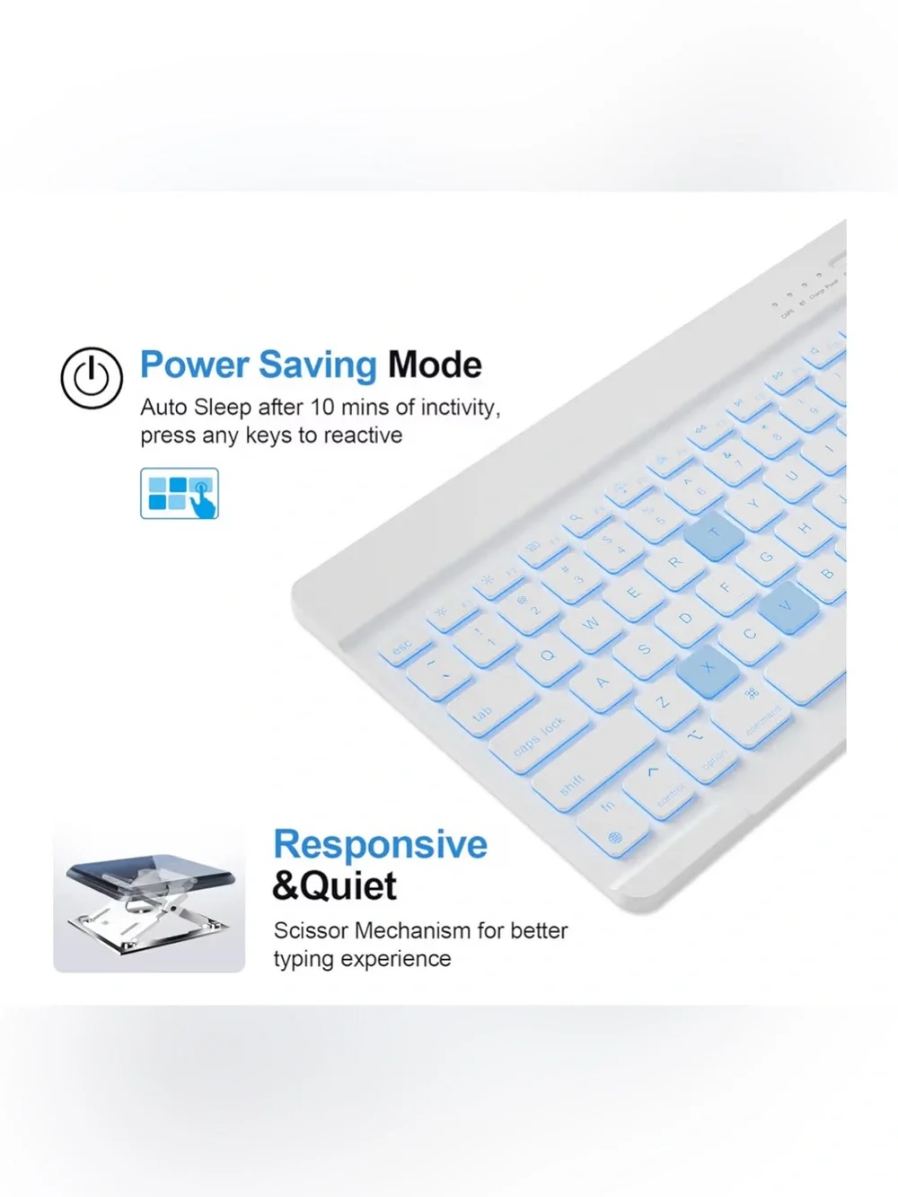 7 Color Backlit Mac Keyboard Ultra Slim Bluetooth Wireless Keyboard Apple USB-C